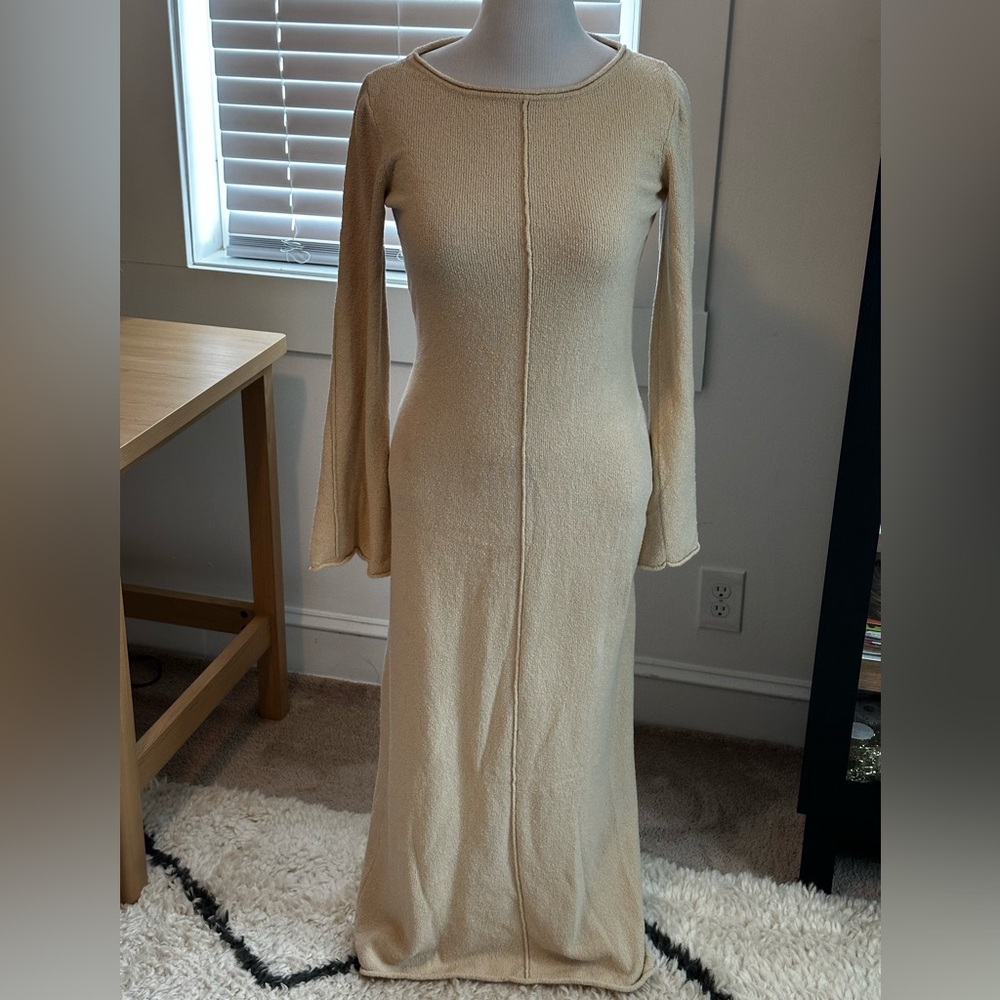 NA-KD Cream Knit Dress